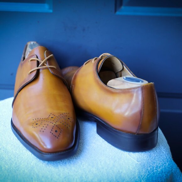 Maison Forte Other - SALE - Maison Forte 9.5-M Cognac Burnished Mens Oxford Dress Shoes